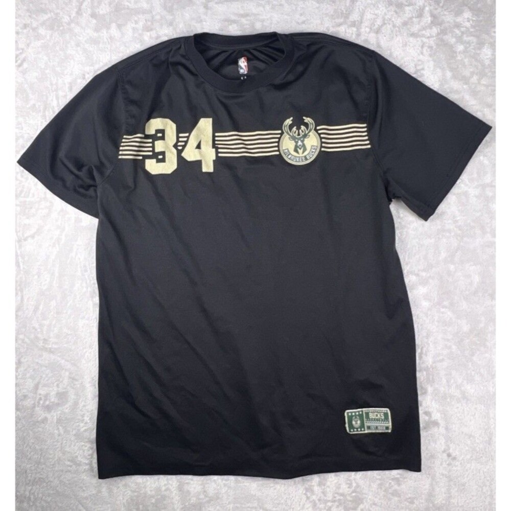 Milwaukee Bucks Giannis Antetokounmpo #34 Mens Large NBA T-Shirt Black